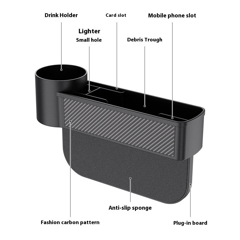 Car Universal Multi-function Main And Auxiliary Seat Gap Storage Box